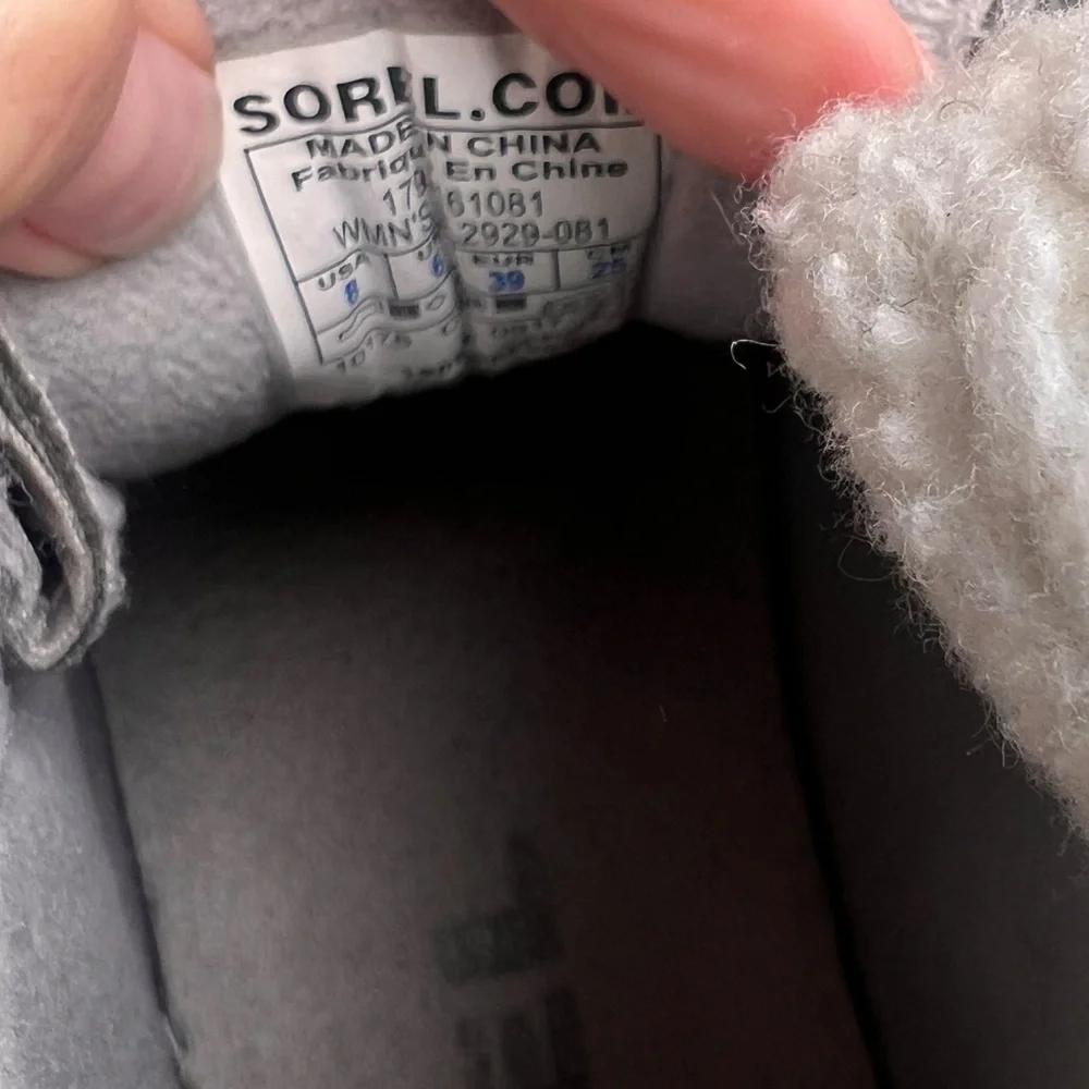 Sorel Gray Explorer Carnival Fleece-Lined Boots 8